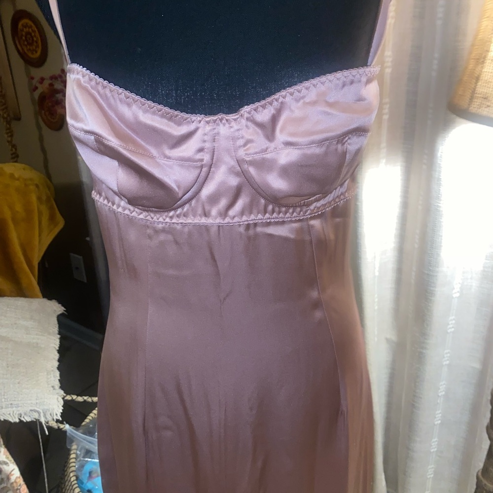 Dolce & Gabbana NWT Vintage Y2K Elegant Mauve Bodycon Slip Dress - Picture 3 of 11